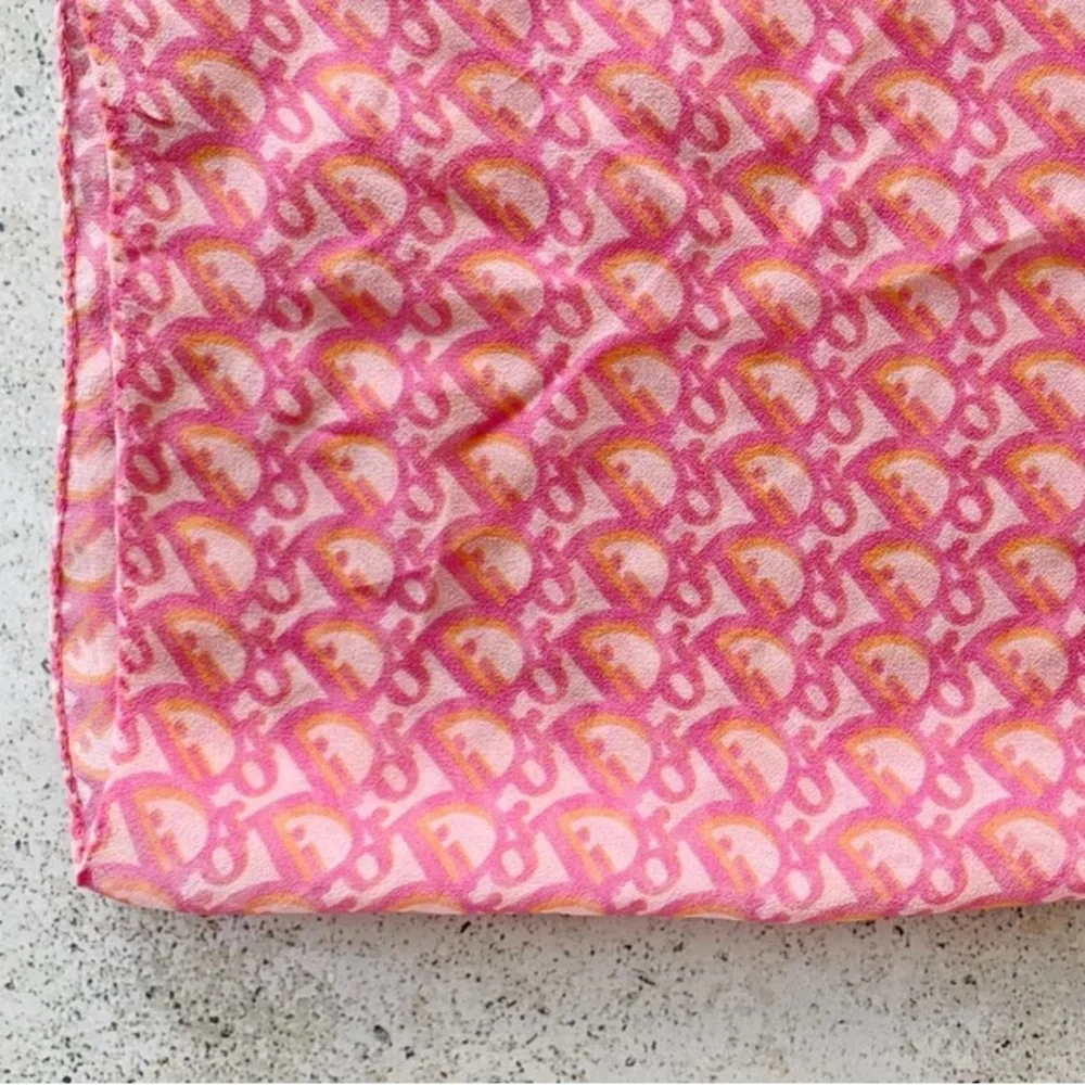 🌸🍑 DIOR Trotter Logo Monogram Scarf Shawl Wrap Bandana